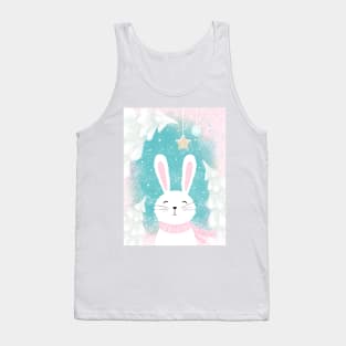 Christmas Cute Bunny Pink and Mint Tank Top